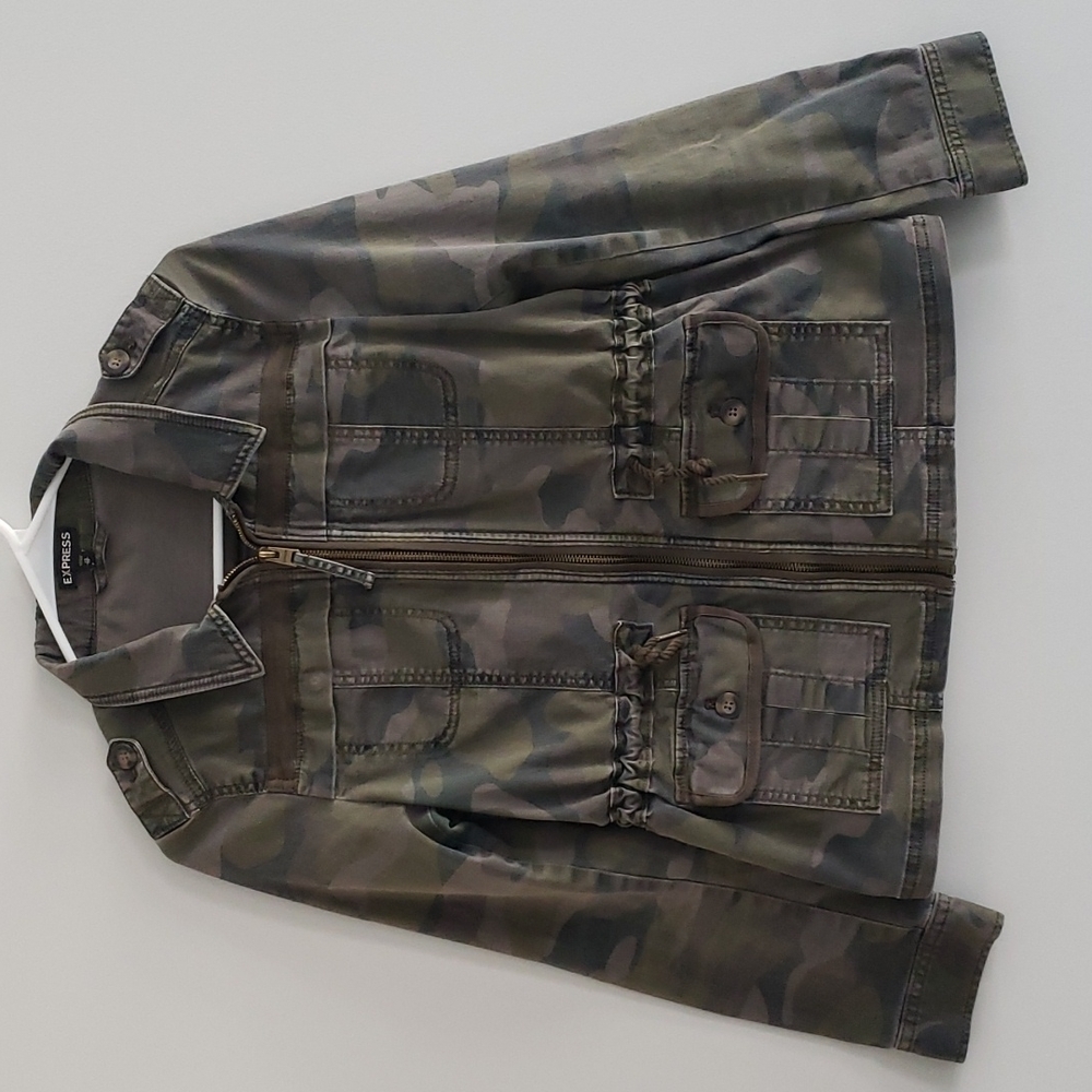 Express Camo Drawstring Utility Jacket XS